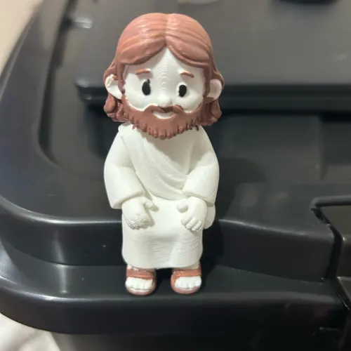 mini jesus e mini Maria sentado companheiro decoração branco 7,5cm novo