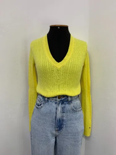 Suéter feminino amarelo | Tommy Hilfiger 36/38 (324)