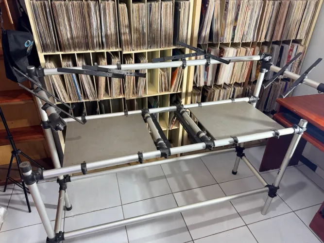 Rack Tubular Titanium Para Kits Dj Toca Discos Mixer Cdjs