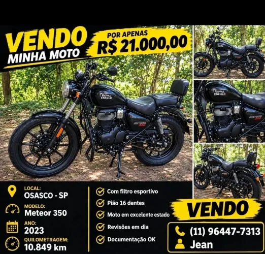 Meteor 350 com filtro esportivo e pião para aumento de velocidade final !