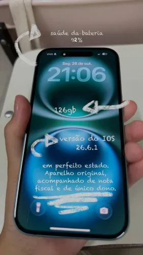 iPhone 16 128GB Verde - Impecável + Nota Fiscal (Único Dono)