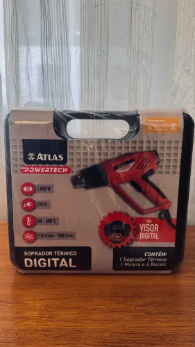 Soprador Térmico Digital Atlas Powertech 2000W 220V - Novo Lacrado
