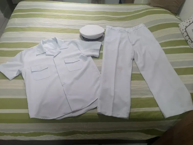 UNIFORME DA MARINHA MANGA CURTA COR BRANCO GELO ORIGINAL 