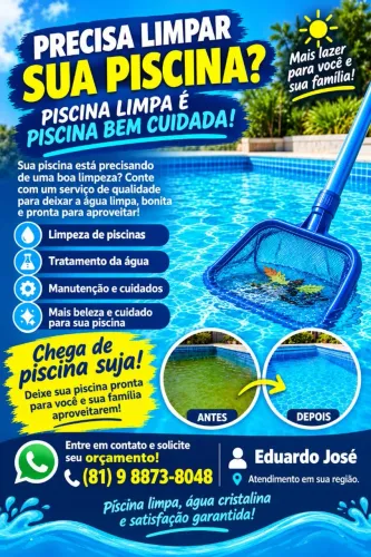 Limpeza e manutenções de piscina