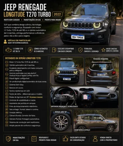 Jeep Renegade Long. T270 1.3 TB 4X2 Flex Aut. 2022