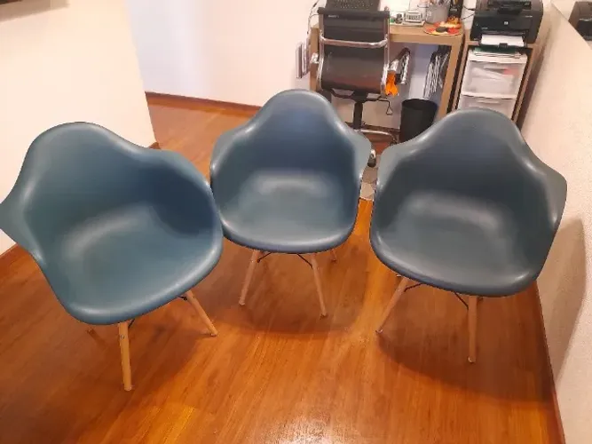 Vende 3 und Cadeira azul petróleo (somente conjunto)