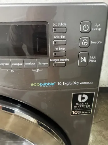 Lava e seca 10.1kg inox Samsung zerada 
