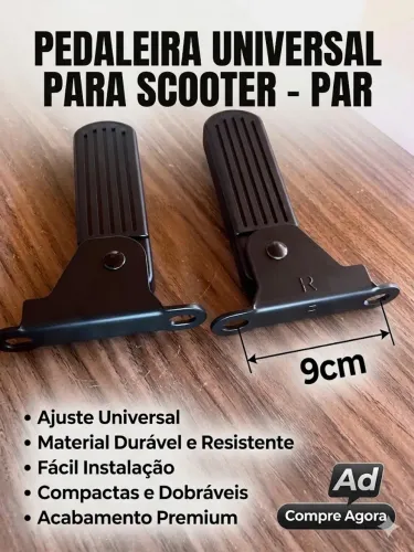 Pedaleira dobrável Par ajuste universal