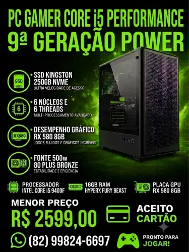 PC Gamer Core i5 , RX580 8GB , 16gb de ram