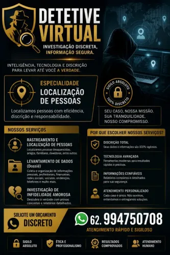 Detetive - investigação - Localização de Pessoas - Levantamento de informações.