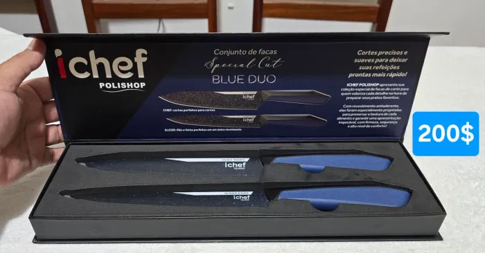 Conjunto de Facas Special Cut Blue Duo Ichef da Polishop