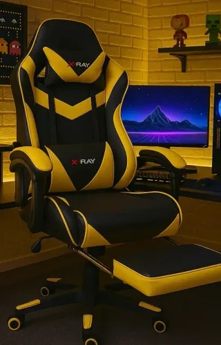 CADEIRA GAMER COM TRAVESSEIRO PARA LOMBAR E PESCOÇO