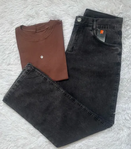 Kit P Camisa Canelada e Calça Baggy 38 