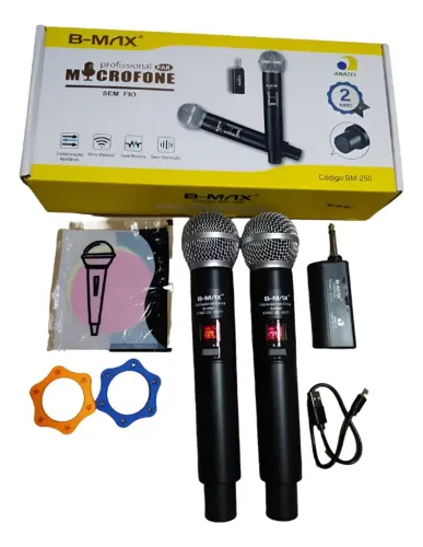 Kit Microfones Sem Fio B-Max BM-250