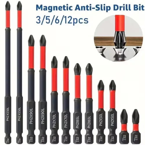 Kit 12 Pcs Bits Magnéticas Ponteira Philips Parafusadeira Imantado Sextavado