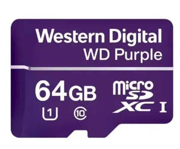 Cartão De Memória WD Purple 64gb Microsd Cftv Intelbras Mibo
