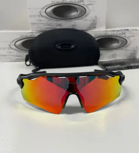 Óculos de sol oakley radar ev ruby lentes antirreflexos 