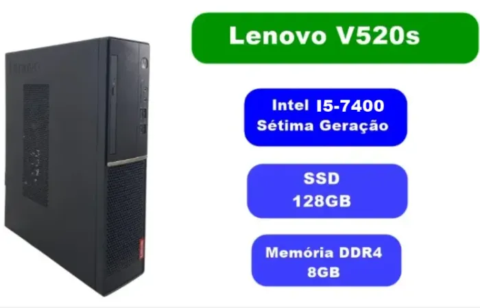 Lenovo V520s SFF | Intel Core I5 7400 | Ram 8GB | SSD 128GB - Vender Logo