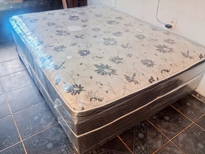 Cama Box Casal De Espuma Higenizada