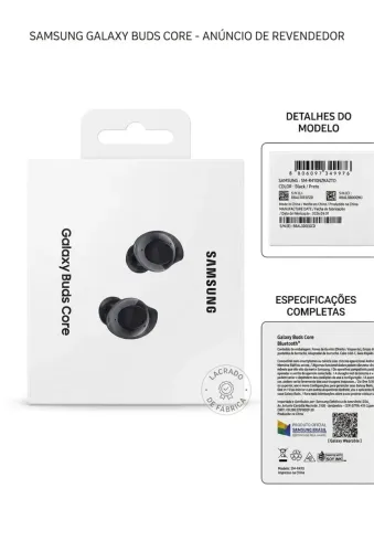 Fone Bluetooth Samsung Galaxy Buds core - novo lacrado