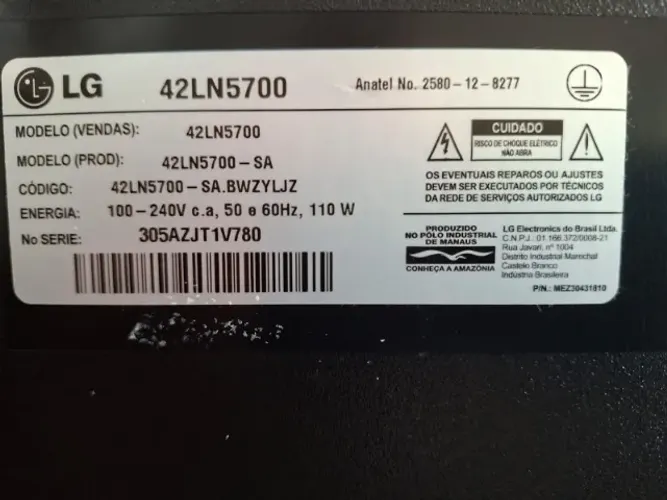 Smart TV LG 42" (42LN5700) - Tela Impecável + Peças (Ótima p/ Lucrar)