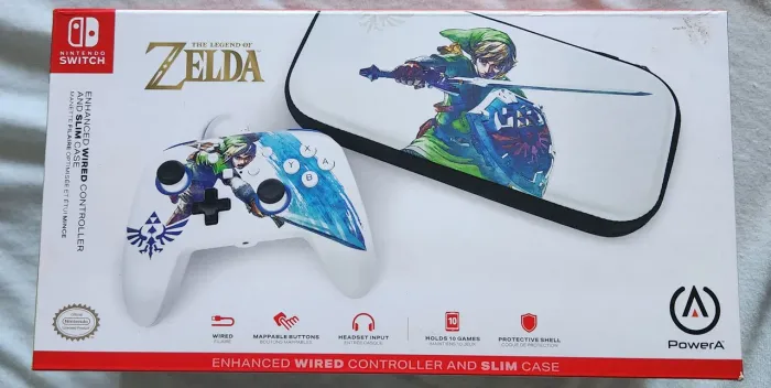 Kit Controle com fio e Case Nintendo Switch oficial 