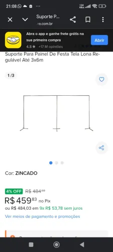 Suporte para painel de festa 6x3