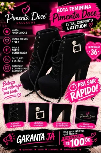 Bota feminina preta n. 36