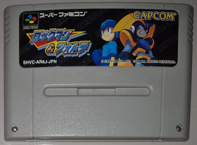 Cartucho/Jogo de Super Famicom/SNES: Jogo Rockman & Forte (Mega Man & Bass)