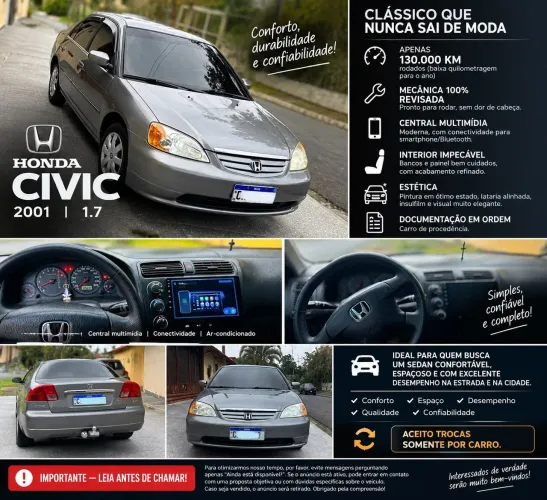 Honda Civic Sedan Lx/lxl 1.7 16V 115cv Aut. 4P 2001