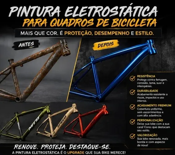 Pintura eletrostática bicicleta e outros
