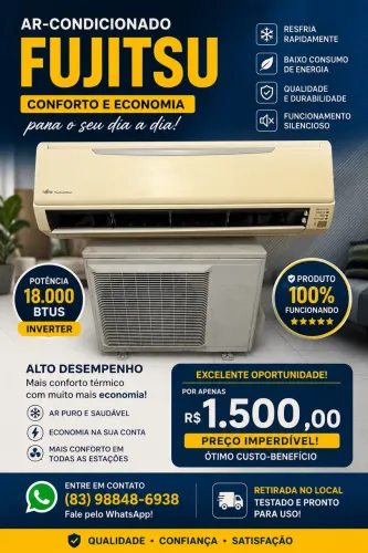 Vendo ar condicionado Fujitsu inverter 18000 btus