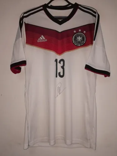 camisa alemanha copa mundo 2014 #13 muller autografada certificada