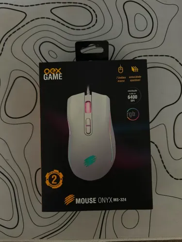 Mouse Gamer OEX Onyx MS-324 - RGB com Software, 6400 DPI e 7 Botões - Ótimo Estado!