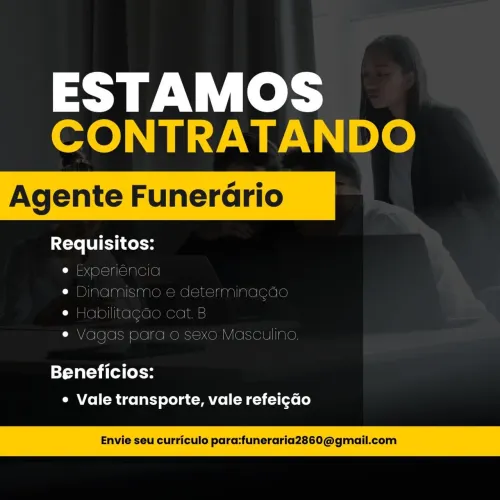 Estamos contratando Agente Funerário
