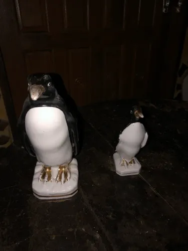 Par Pinguim De Geladeira Antigo Porcelana Vintage Coleção