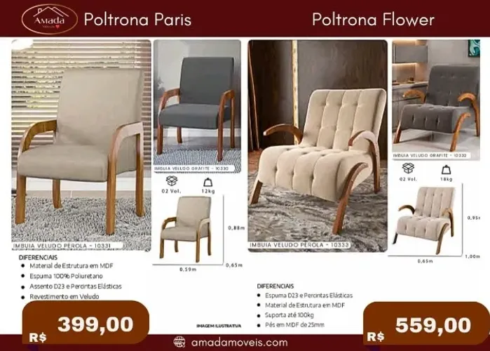 Poltrona Paris a pronta entrega
