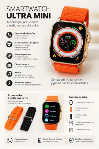 Smartwatch ultra dourado