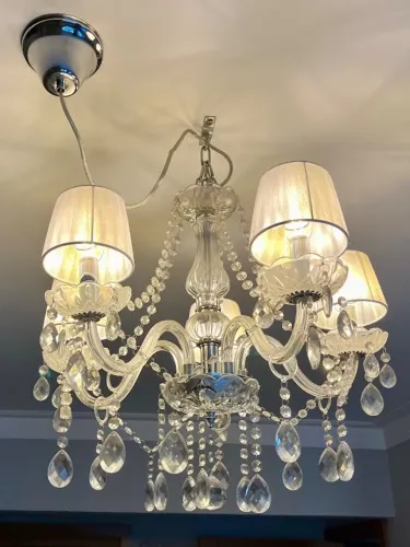 Lustre Pendente Cristal com cúpulas 5 x 40w - Vivendi