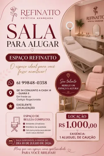 SALA para ALUGAR, Sala para área da beleza, estética, cílios, micro pigmentação, studio.