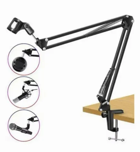 Braço Articulado Suporte Pedestal De Mesa Para Microfones