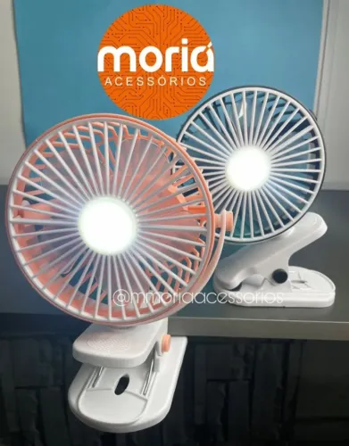 Ventilador Portátil Recarregável Usb Potente Com Clip