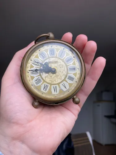 Relógio despertador vintage alemão Blessing West Germany em metal estilo retrô/antigo