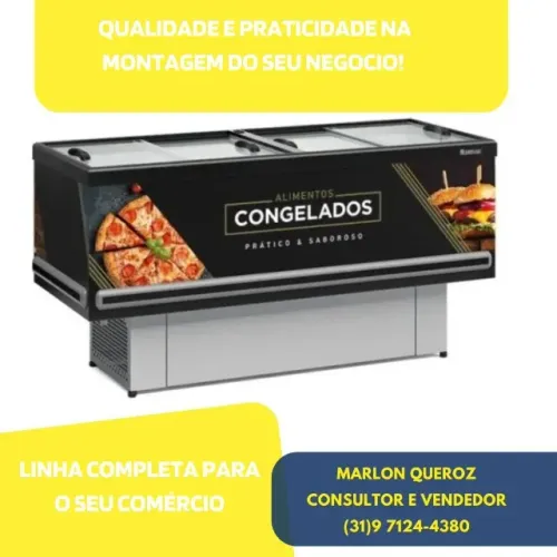 Ilha de Congelados 1,9M Vidro Reto Gelopar