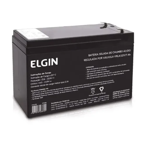 Bateria Nobreak 12v 7ah de Chumbo Elgin Vrla F187 *ENTREGA GRÁTIS*