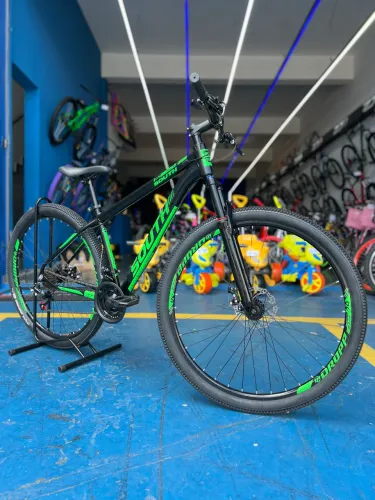 Bicicleta South aro 29 preta com verde