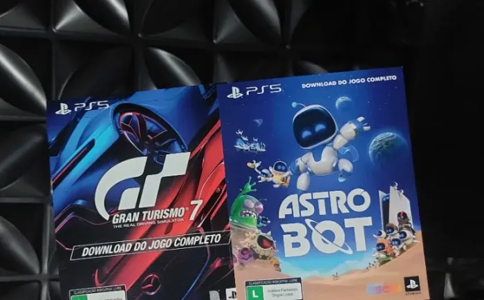 Jogo PS5 Gran Turismo 7 e Astro Bot