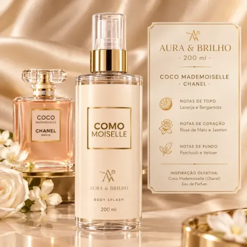 Body Splash Como Moiselle 200ml Perfume Feminino 