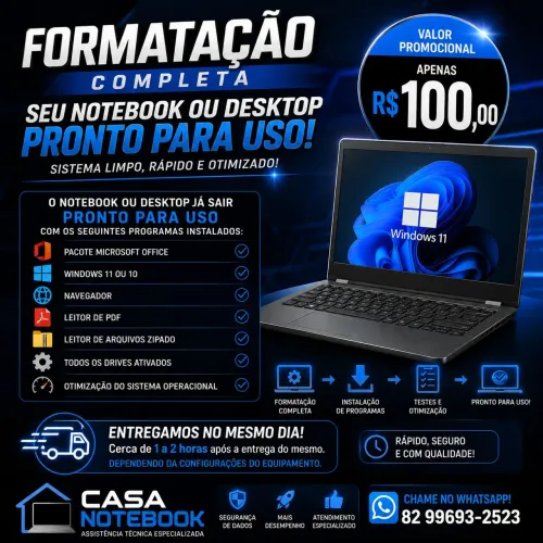 Formatação de notebooks e desktops