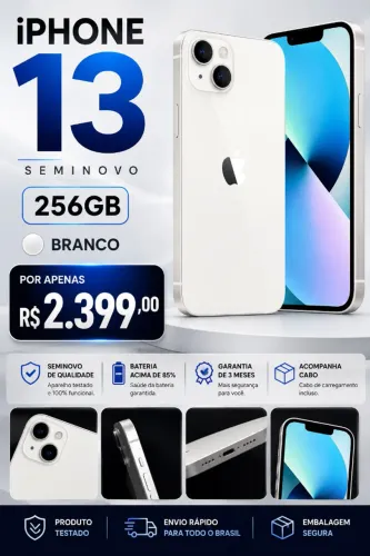 Iphone 13 Seminovo 256GB Branco